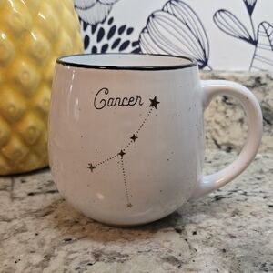 Cancer Constellation White Mug With Gold Stars